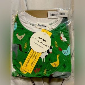 Green Farm Animals Two-Piece Bamboo Viscose Pajama Set 18-24 months